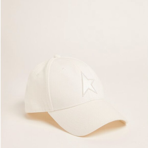 Golden Goose White Cream Adjustable Baseball Hat Cap With Star NWOT - Picture 4 of 16